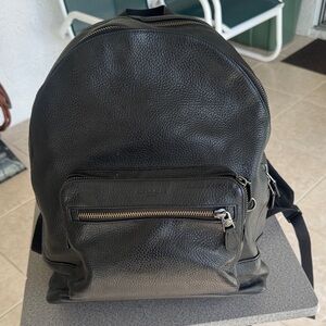 Coach Black Leather Backpack